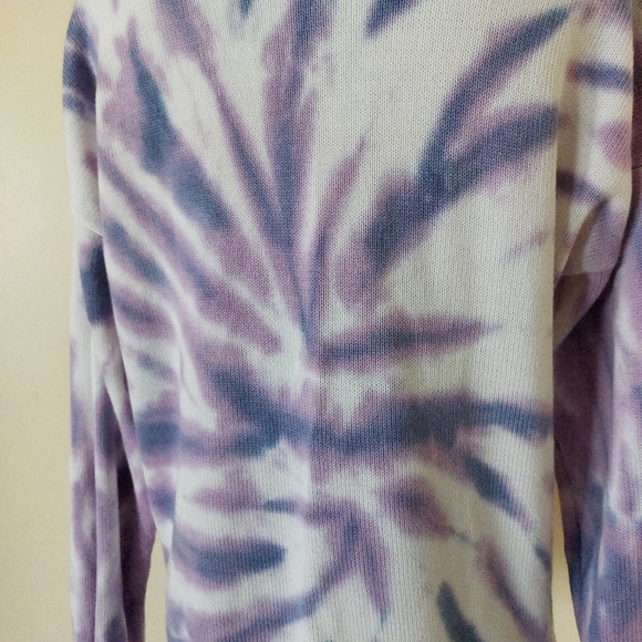 Design History Medium Purple Tie Dye Trippy Ribbed Thick Knit Sweater Womens - Picture 5 of 10